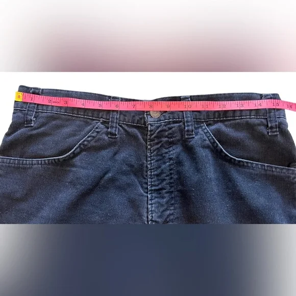 Vintage 70’s Levi’s 646 Navy Blue Corduroy Mid-Rise Semi Flare Jeans - Picture 6 of 10